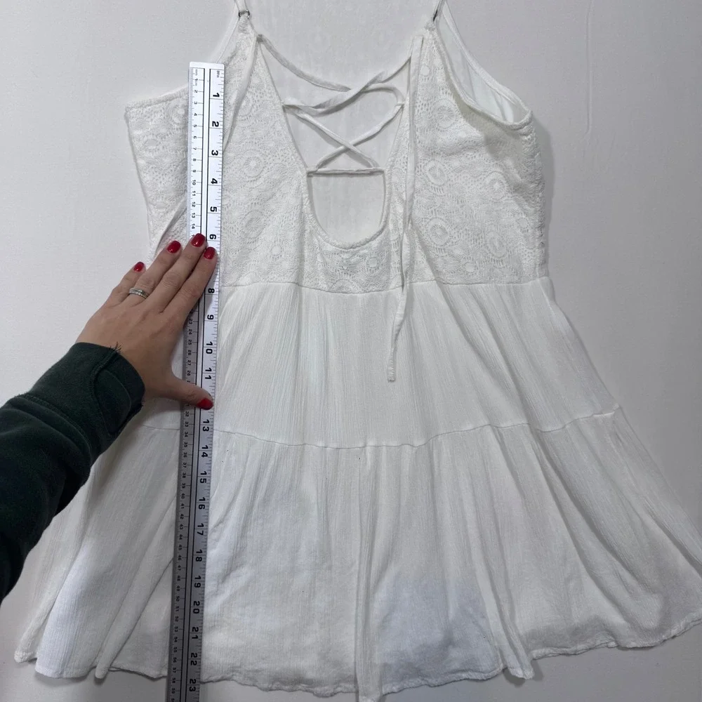 Abercrombie & Fitch White Lace‎ Mini Dress Women's M Coquette Boho Cottagecore - Picture 9 of 11